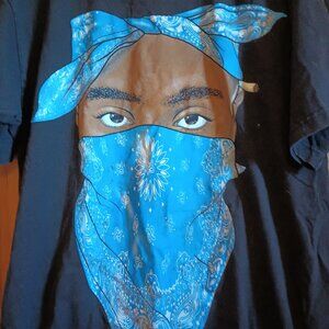 Men's Black XXL Oversized Tupac Shakur Grind Vintage Rap T-Shirt Streewear
